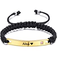 Los mejores  - MeMeDIY Pulsera Personalizada Fecha de la Placa grabada para Mujeres Hombres Niñas Niños Parejas Tobillera Cuerda…